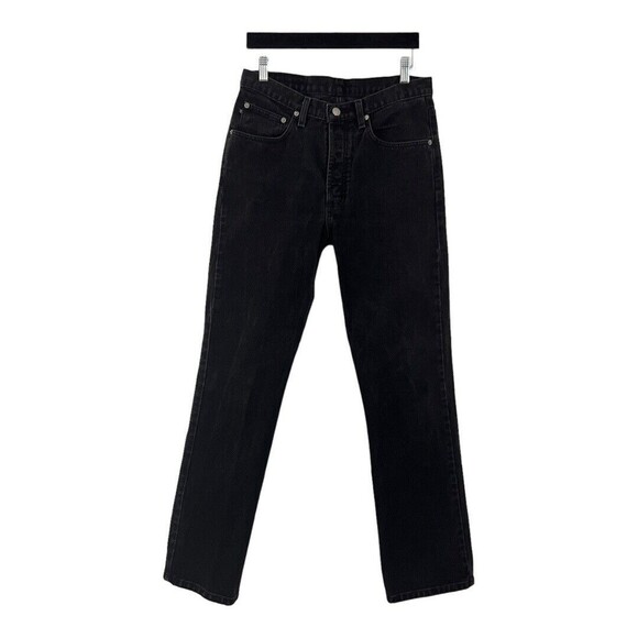 Polo By Ralph Lauren Size 12 Black Signature Boot High Rise Button Fly Jeans VTG - Picture 1 of 5